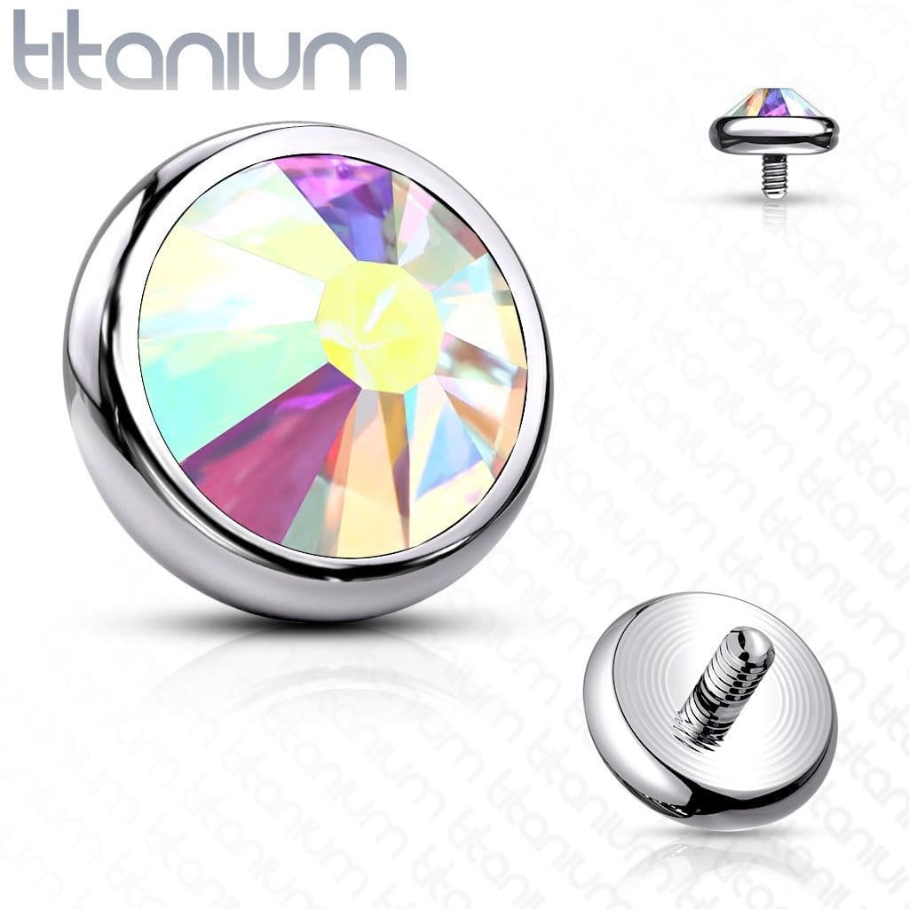 Náhradní kamínek k dermálu TITAN, závit 1,6 mm, 4mm (duhová) - TIT1078-04AB - náhled 1