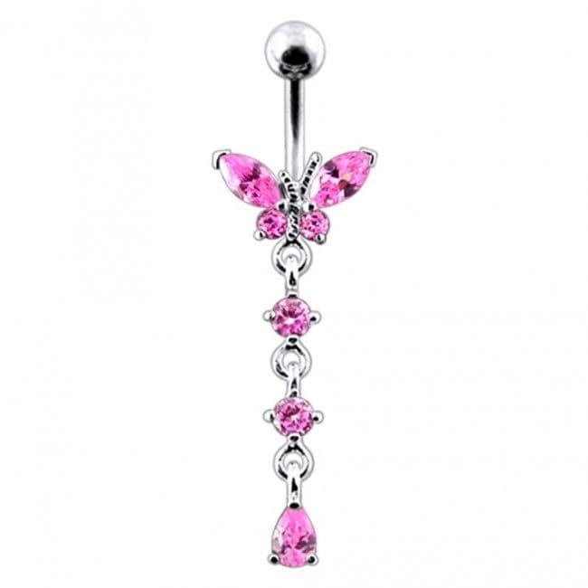 S4U Stříbrný piercing do pupíku - motýlek (fialová) - BP01302-A - náhled 5