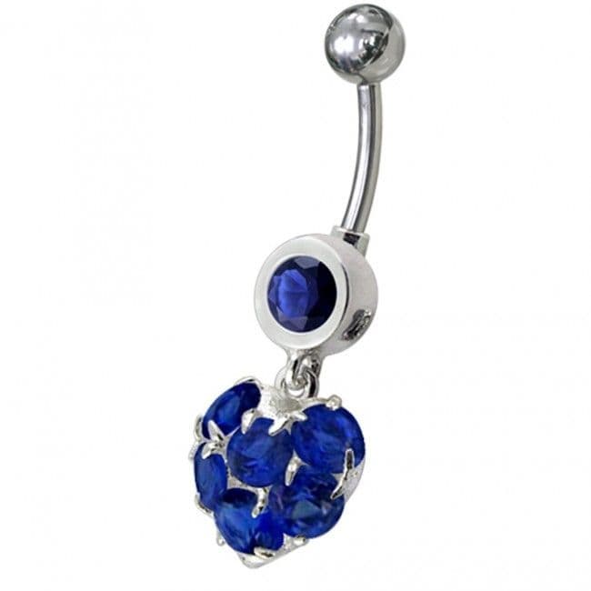 S4U Stříbrný piercing do pupíku - srdíčko (fialová) - BP01057-A - náhled 4