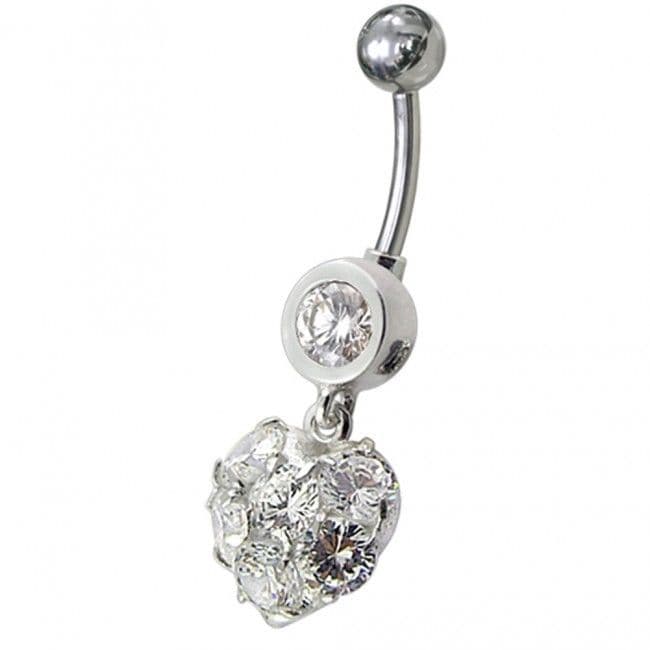 S4U Stříbrný piercing do pupíku - srdíčko (fialová) - BP01057-A - náhled 5