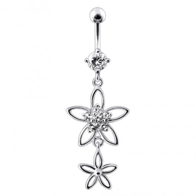 S4U Stříbrný piercing do pupíku - kytičky (fialová) - BP01215-A - náhled 4