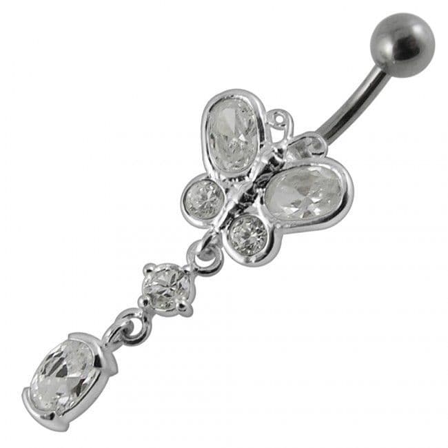 S4U Stříbrný piercing do pupíku - motýlek (fialová) - BP01272-A - náhled 4