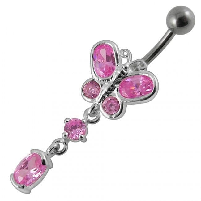 S4U Stříbrný piercing do pupíku - motýlek (fialová) - BP01272-A - náhled 5