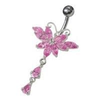 S4U Stříbrný piercing do pupíku - motýlek (fialová) - BP01295-A - náhled 5