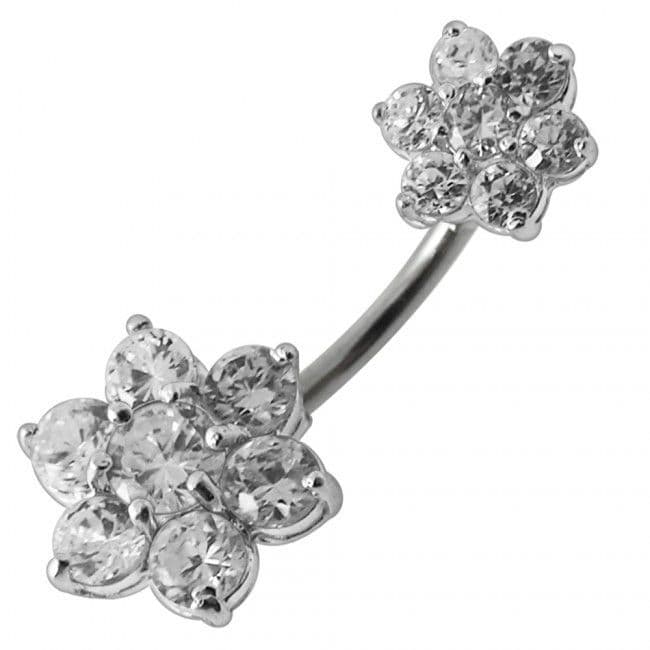 S4U Stříbrný piercing do pupíku - kytičky (fialová) - BP01109-A - náhled 4
