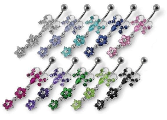 S4U Stříbrný piercing do pupíku - motýlek (fialová) - BP01192-A - náhled 3