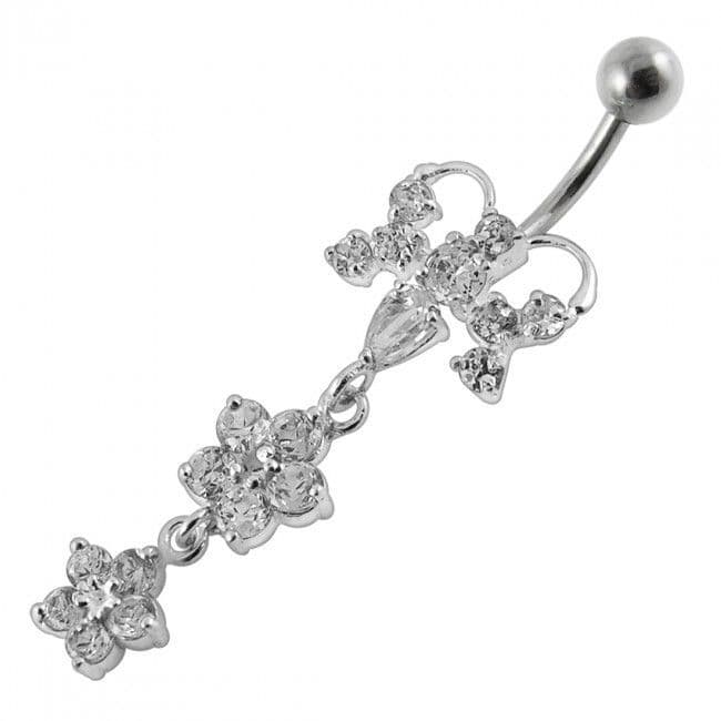 S4U Stříbrný piercing do pupíku - motýlek (fialová) - BP01192-A - náhled 5