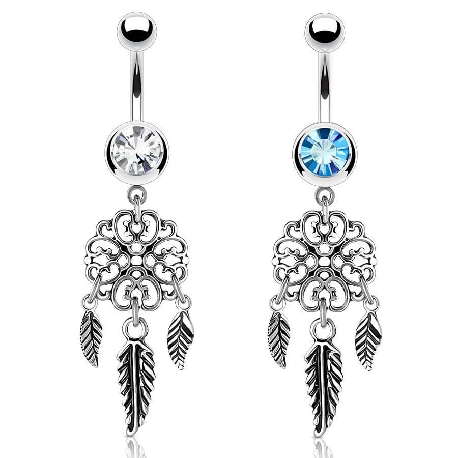 Piercing do pupíku - lapač snů (tyrkysová) - náhled 2