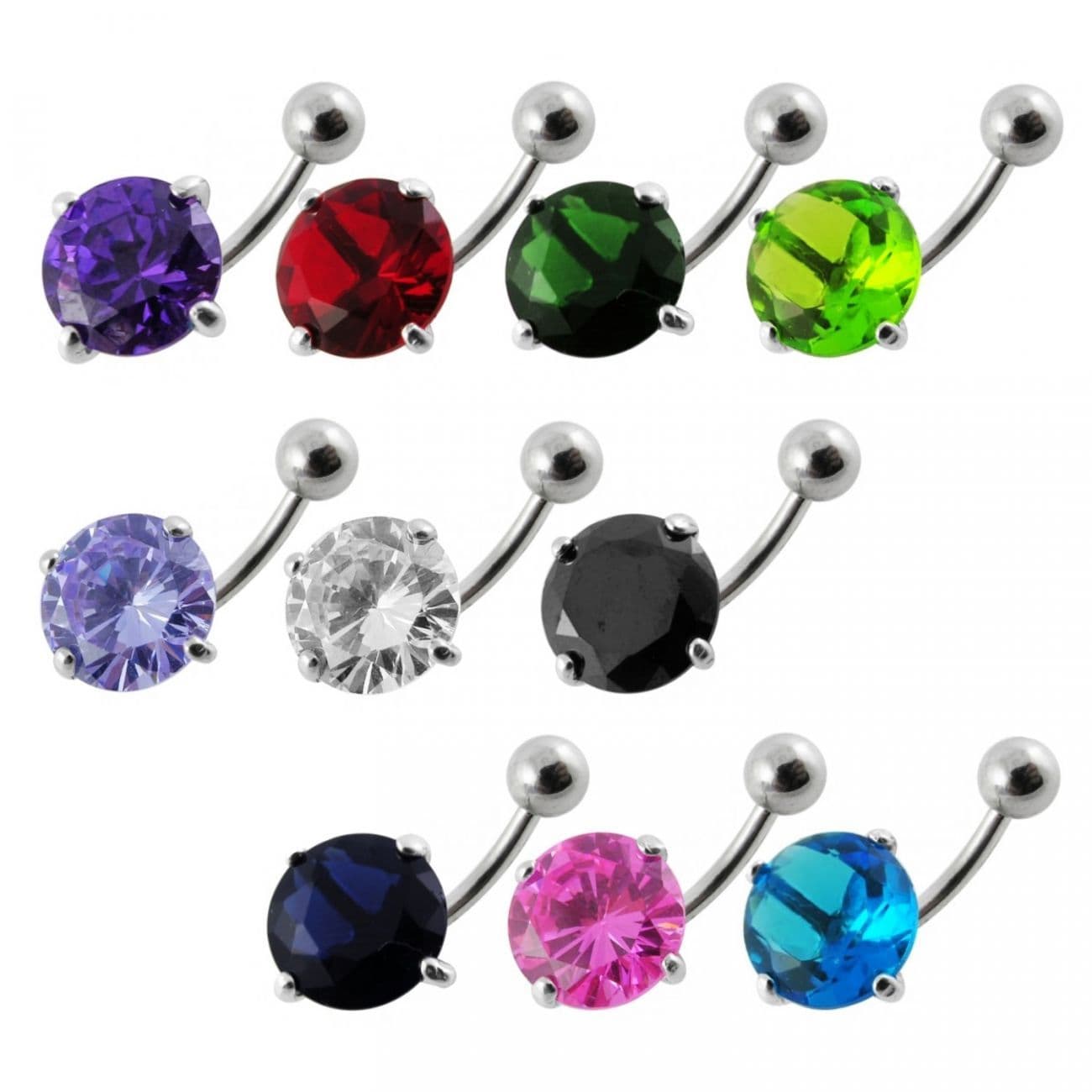 S4U Stříbrný piercing do pupíku - zirkon 12 mm (fialová) - BP01001-A - náhled 3