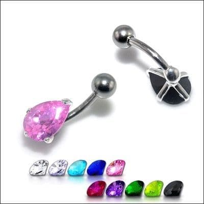 S4U Stříbrný piercing do pupíku - kapka (fialová) - BP01010-A - náhled 3