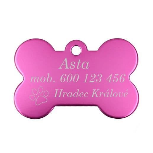 S4U Hliníková psí známka kost (fialová) - PZ003-VI - náhled 5