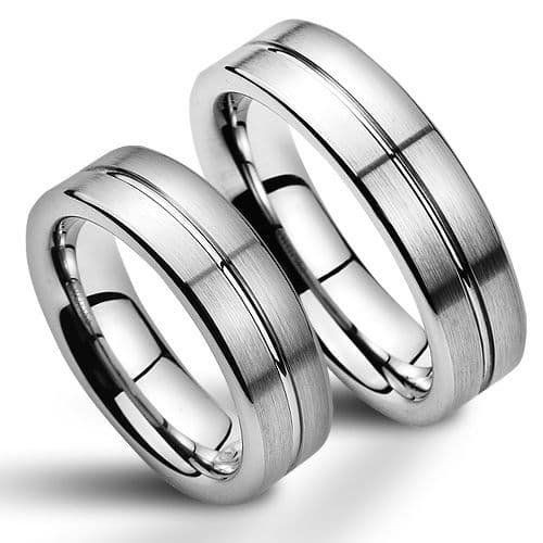 NUBIS NWF1054 Wolframové snubní prsteny - pár