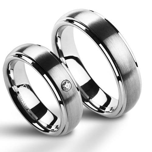 NUBIS NWF1008-Zr Wolframové snubní prsteny - pár