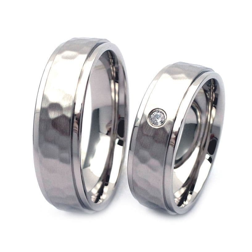 NUBIS NSS3009 Snubní prsteny tepaná ocel - pár - NSS3009-ZR