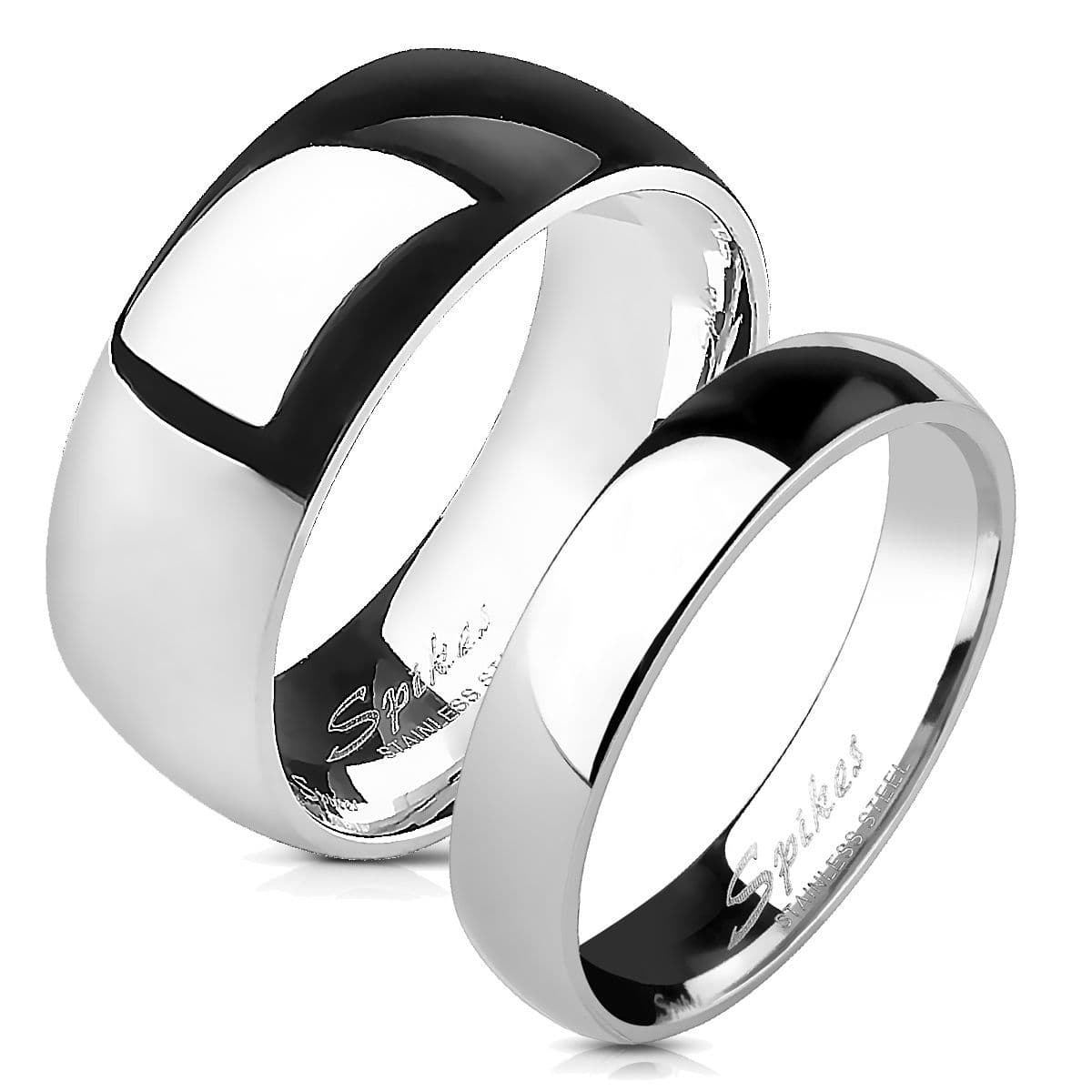 OPR1233+OPR1235 Snubní prsteny ocel š. 8 + 4 mm - pár - OPR1235.1233