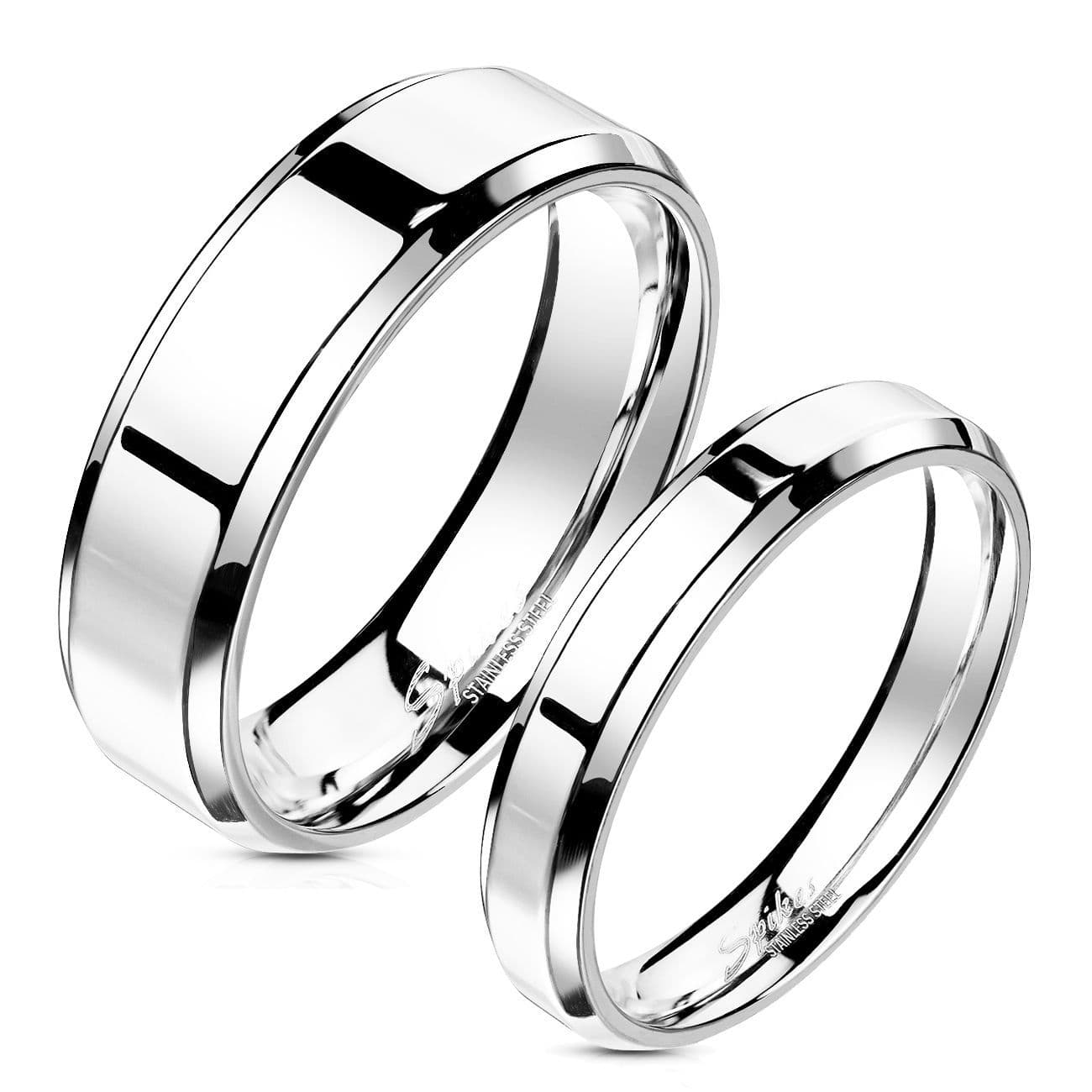 OPR1303 Snubní prsteny ocel - pár 4+6 mm - OPR1303-4.6