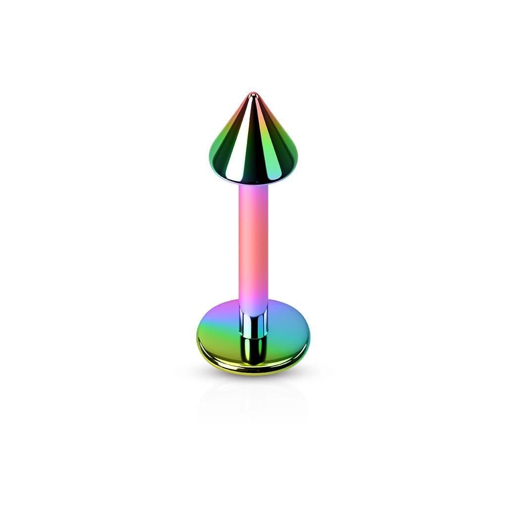 Piercing do brady - kónus (duhová, 3 x 3 mm, 1,2 x 8 mm) - LB1055W-1208 - náhled 1