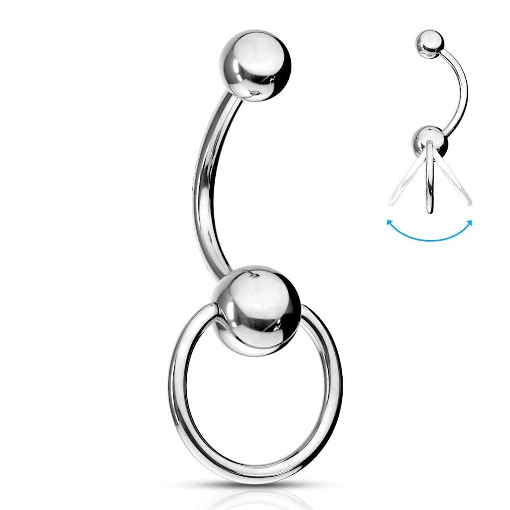 Piercing do pupíku - banánek pohyblivý - BS01035