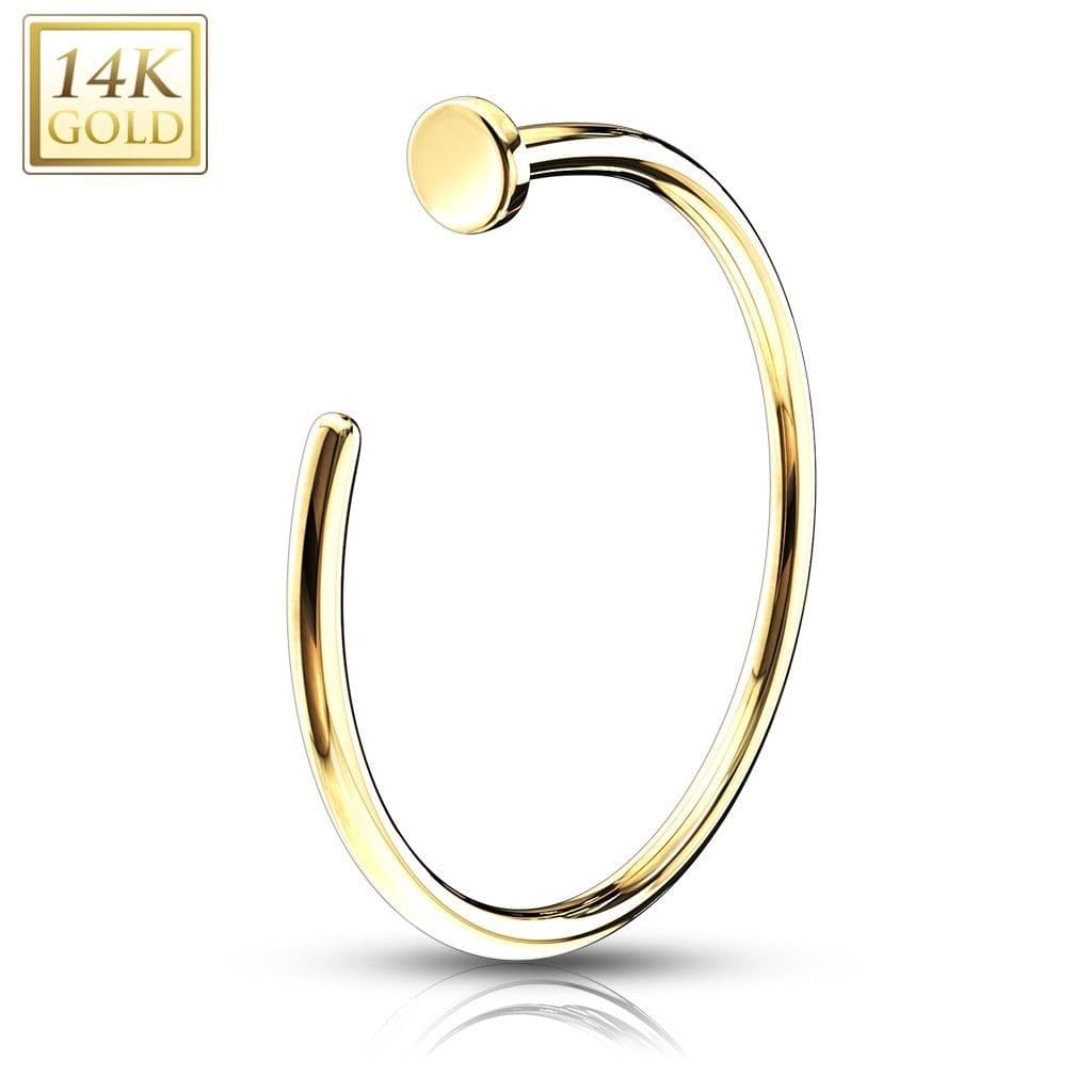 Zlatý piercing do nosu kruh, Au 585/1000 (0,15 g, 0,8 x 8 mm) - ZL01040-0808-YG - náhled 1