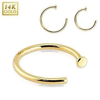 Zlatý piercing do nosu kruh, Au 585/1000 (0,15 g, 0,8 x 8 mm) - ZL01040-0808-YG - náhled 3