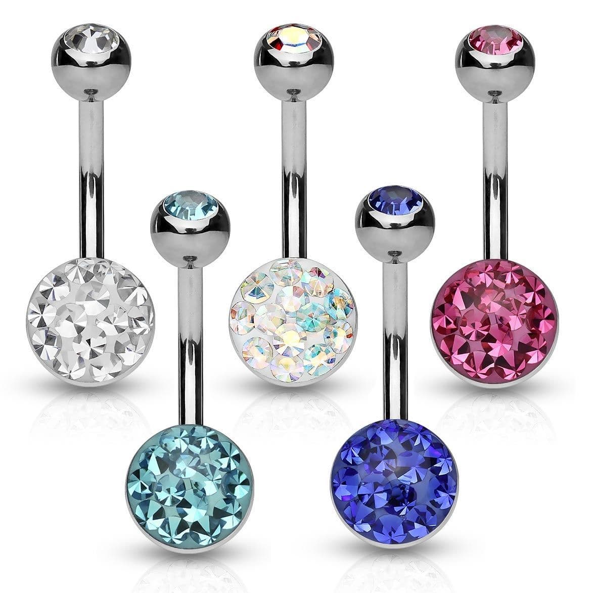 Piercing do pupíku zdobený Crystals from Swarovski (duhová) - náhled 2