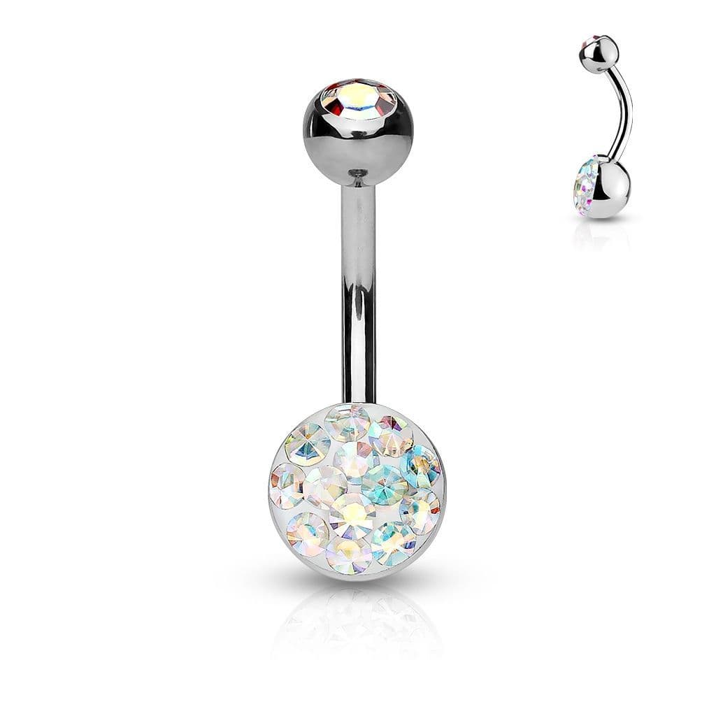Piercing do pupíku zdobený Crystals from Swarovski (duhová) - náhled 1