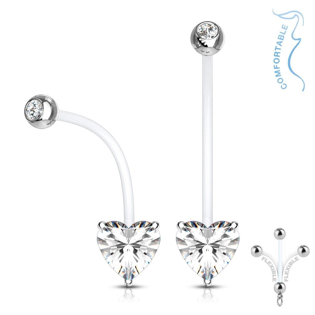 Těhotenský piercing do pupíku - srdíčko (růžová) - WP01319-P - náhled 3