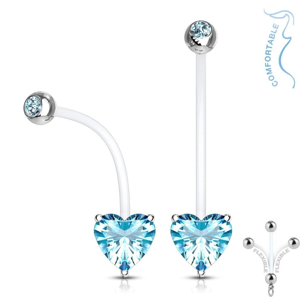 Těhotenský piercing do pupíku - srdíčko (růžová) - WP01319-P - náhled 4