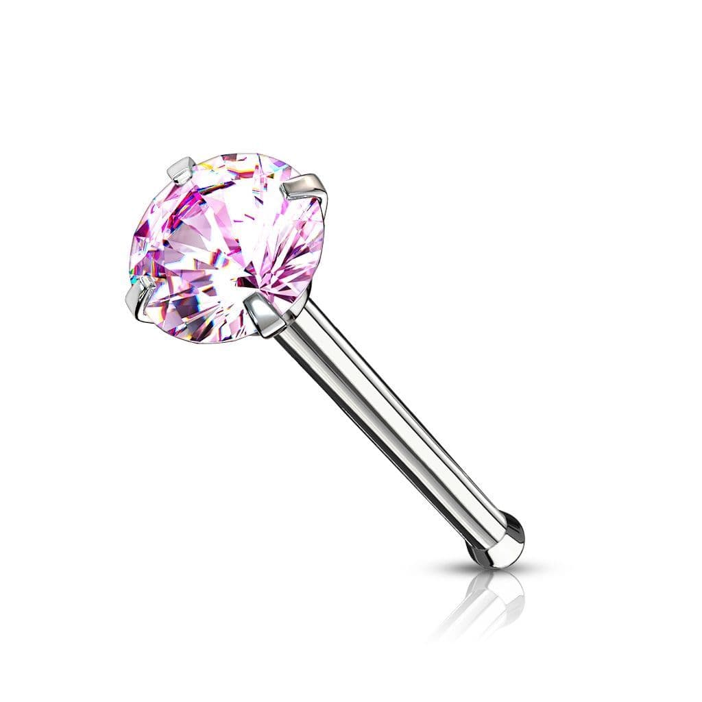 Piercing do nosu - růžový zirkon (2 mm) - náhled 1
