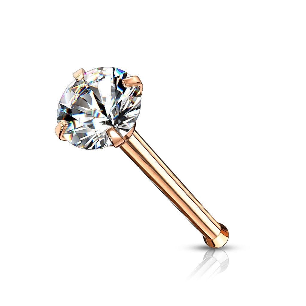 Zlacený piercing do nosu - čirý zirkon (2 mm) - N0132RDC-020 - náhled 1