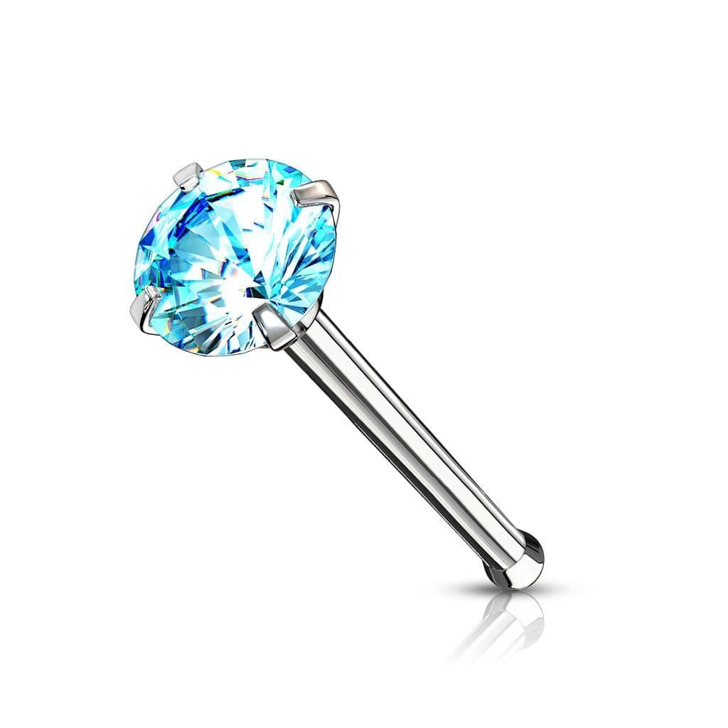 Piercing do nosu - tyrkysový zirkon (2 mm) - náhled 1