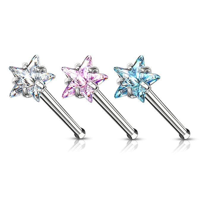 Piercing do nosu hvězdička (růžová) - náhled 2