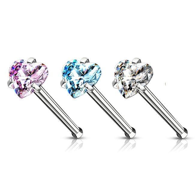 Piercing do nosu srdíčko (růžová) - náhled 2