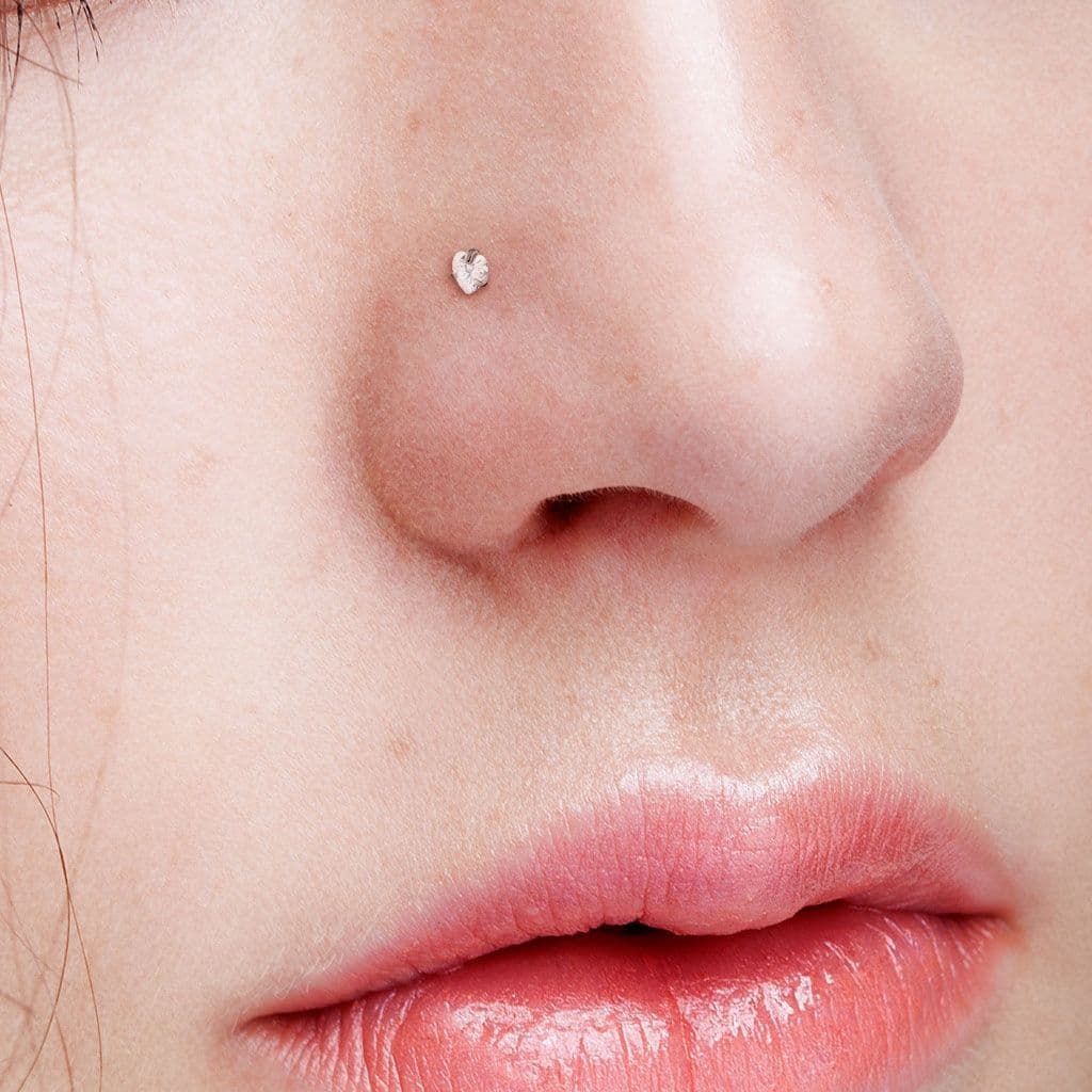 Piercing do nosu srdíčko (růžová) - náhled 5