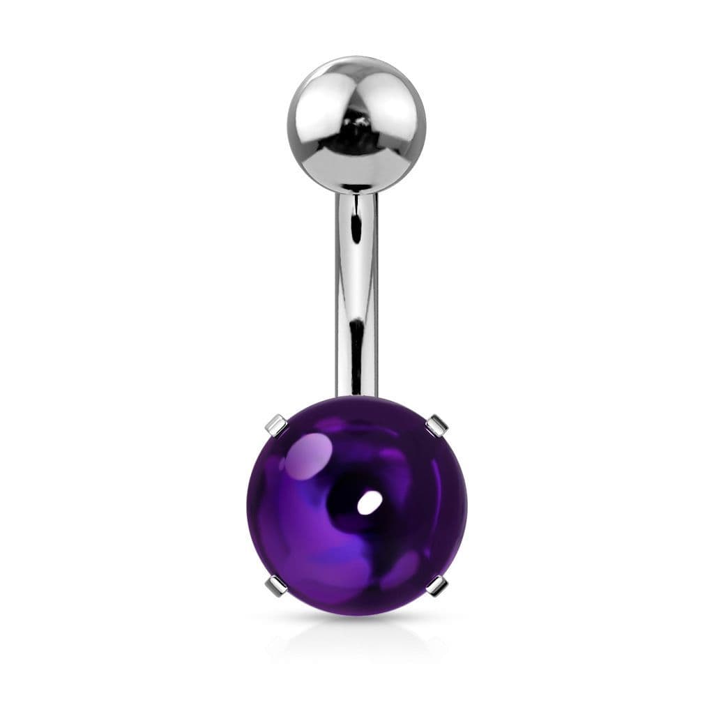 Piercing do pupíku s kulatým kamenem (modrá, 1,6 x 10 mm) - náhled 3