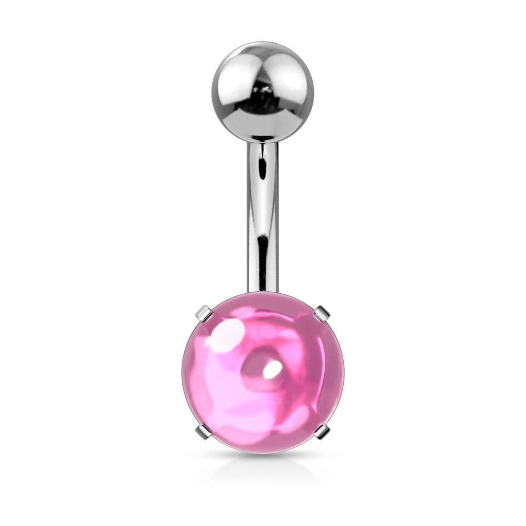 Piercing do pupíku s kulatým kamenem (modrá, 1,6 x 10 mm) - náhled 4