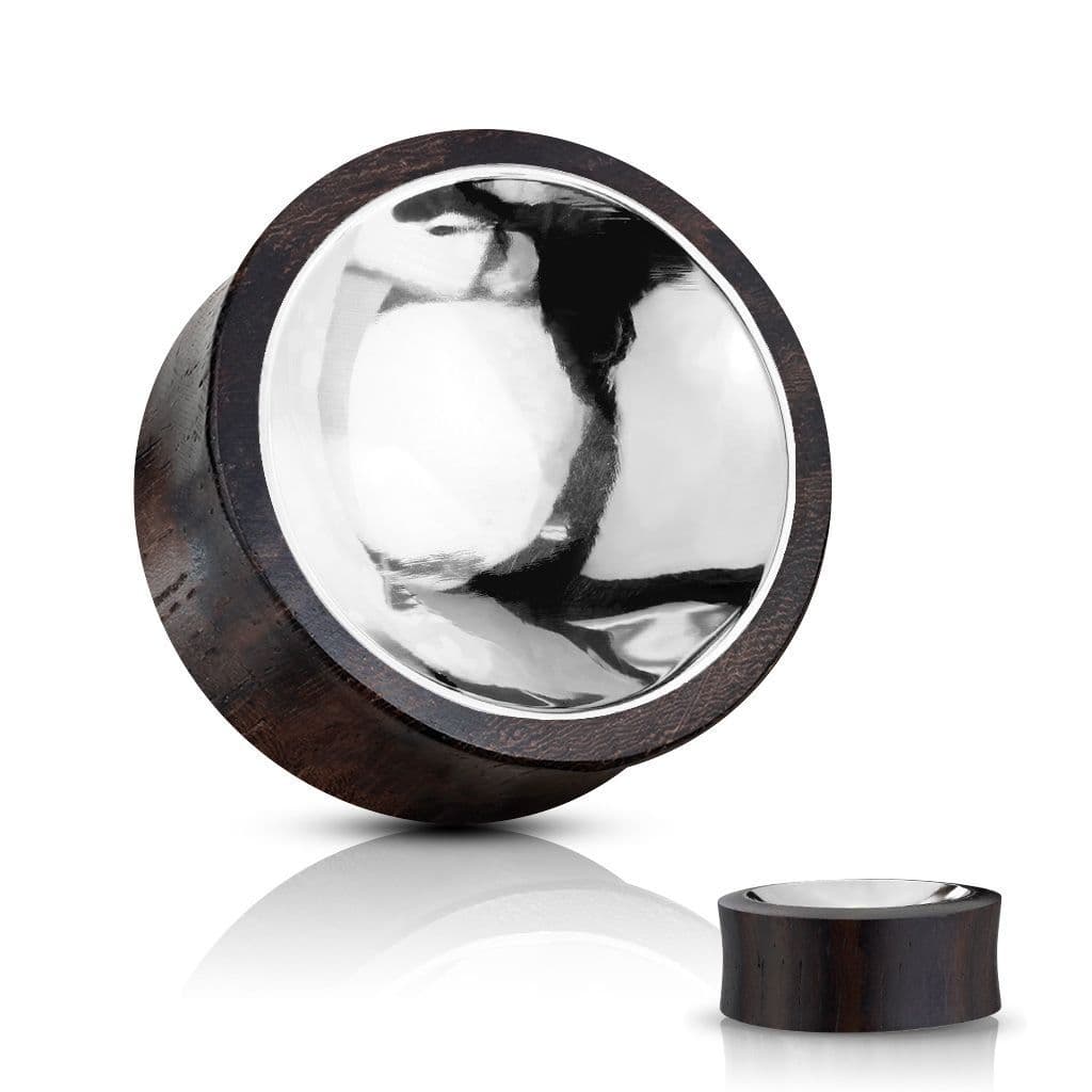 Dřevěný plug se stříbrným středem (10 mm) - PL01258-10 - náhled 1