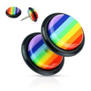 Piercing falešný plug gaypride HWPAFX31 - náhled 2