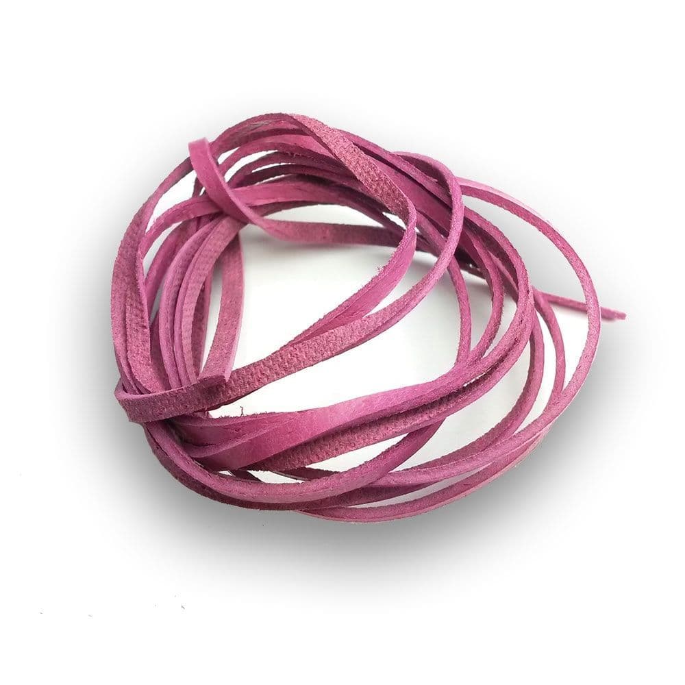 S4U Řezaná kožená šňůrka tm. růžová, tl. 2 mm, délka 100 cm - LR9000-17