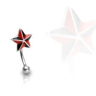 Piercing do obočí - hvězda - OB01080
