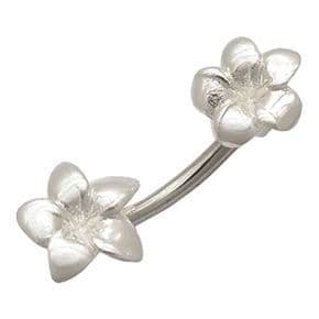 S4U Stříbrný piercing do pupíku - květy - BP01110