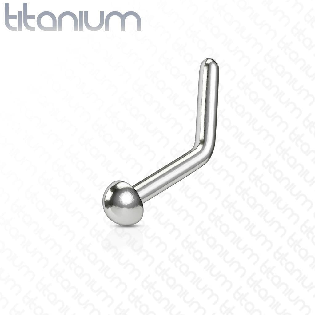 Zahnutý piercing do nosu půlkulička - TITAN - TIT1026-02