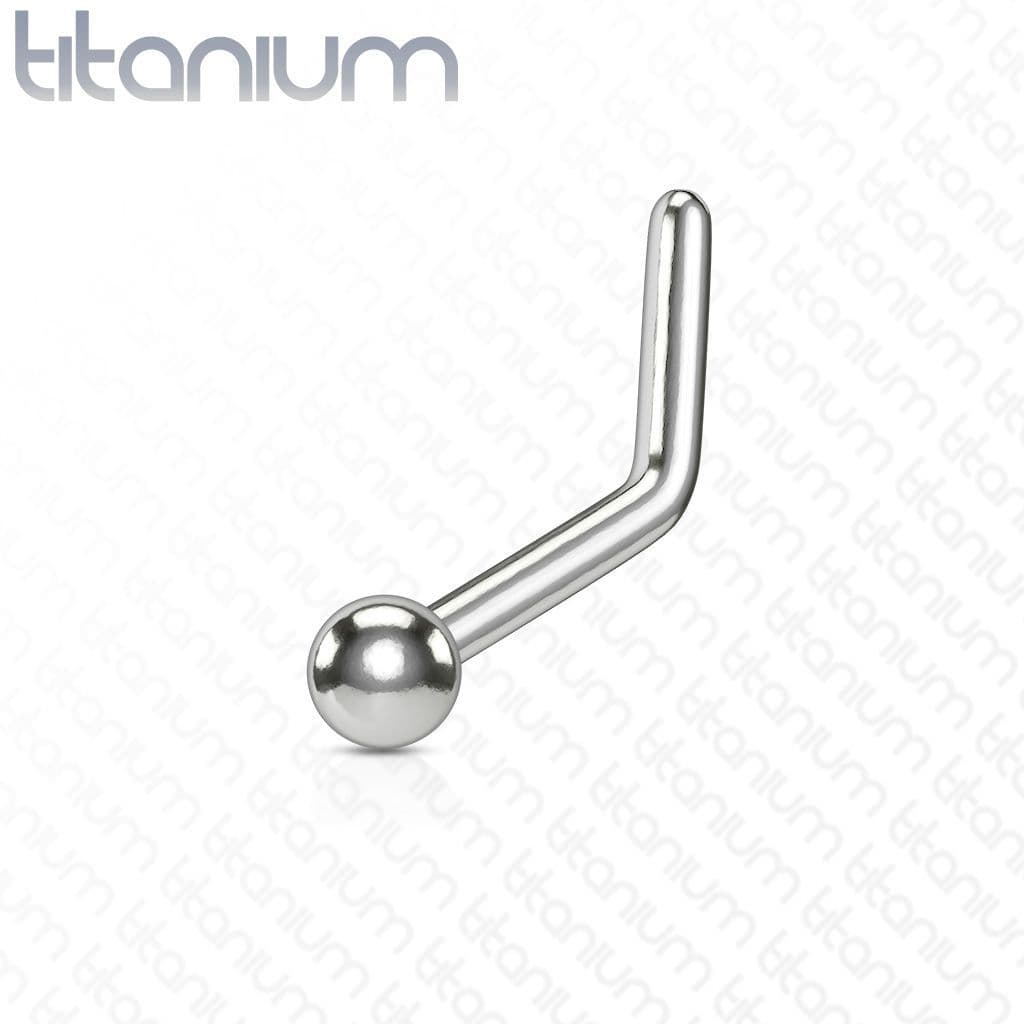 Zahnutý piercing do nosu kulička - TITAN - TIT1026-01