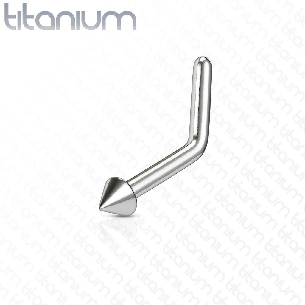 Zahnutý piercing do nosu špička - TITAN - TIT1026-03