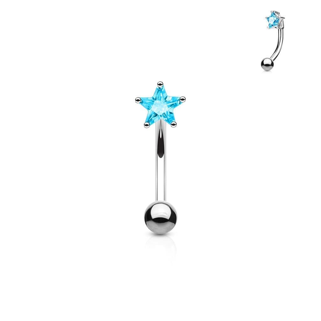 Piercing do obočí - zirkon, tyrkysová barva - OB1004-Q