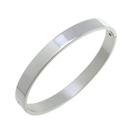 S4U Ocelový náramek kruh otevírací 55 x 48 mm, šíře 6 mm, lesklý - OPA1335