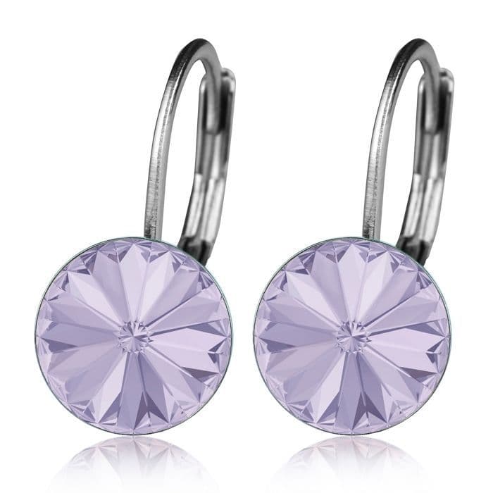 NUBIS Ocelové náušnice s krystaly Swarovski, VIOLET - NBS08-VI
