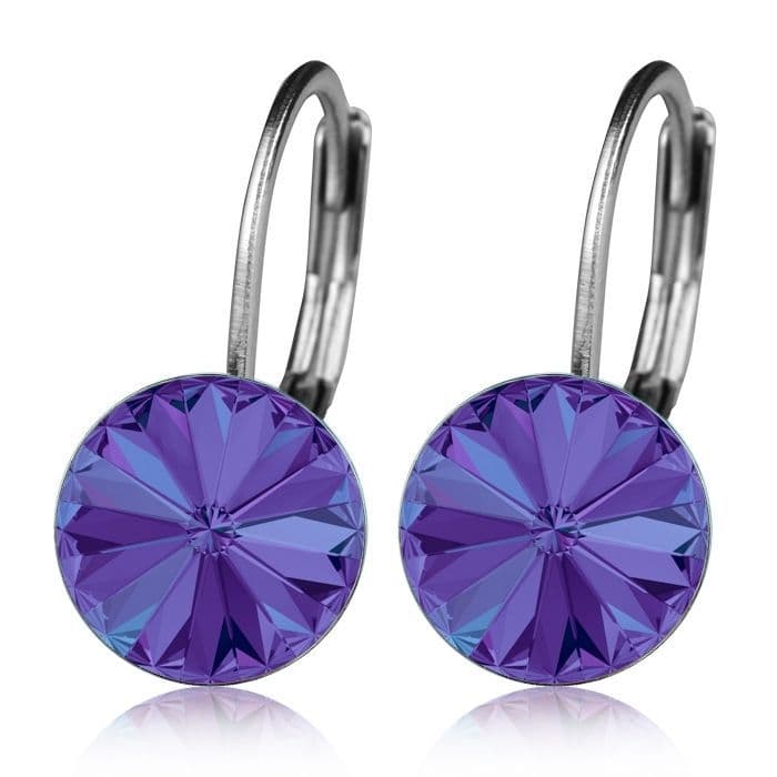 NUBIS Ocelové náušnice s krystaly Swarovski, HELIOTROPE - NBS08-HT