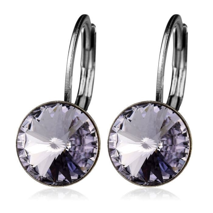 NUBIS Ocelové náušnice s krystaly Swarovski, SMOKE MAUVE - NBS08-SM