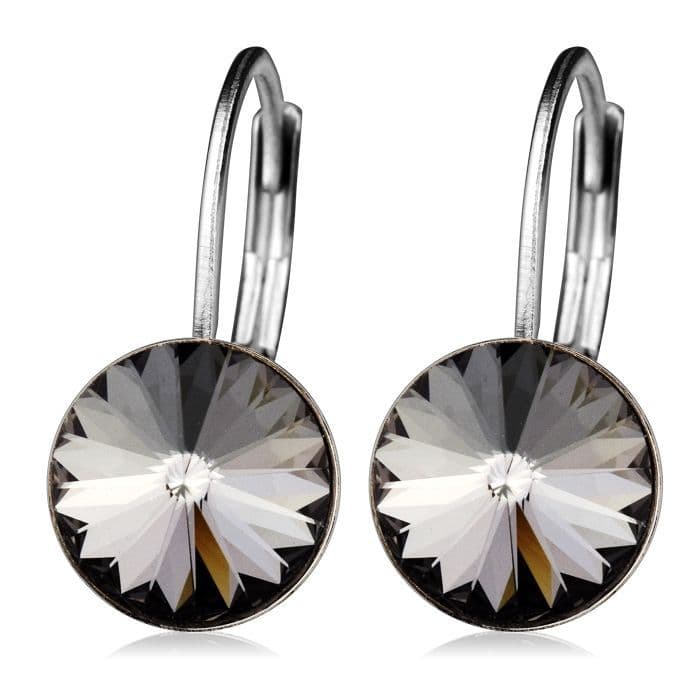 NUBIS Ocelové náušnice s krystaly Swarovski, BLACK DIAMOND - NBS08-BD